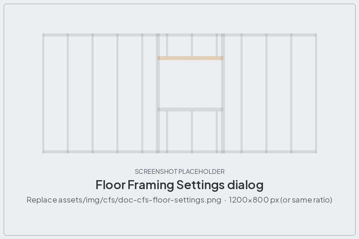 Floor Framing Settings dialog