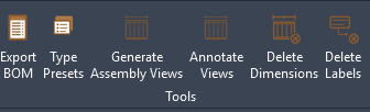The Tools panel with the Delete Dimensions and Delete Labels buttons